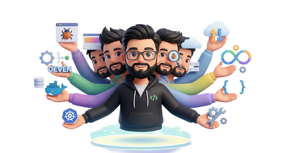 DevOps engineer multitasking with multiple tools